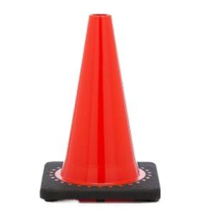 Comfitwear FC-120 Orange Traffic Safety Cone with Black Base, 12'' H